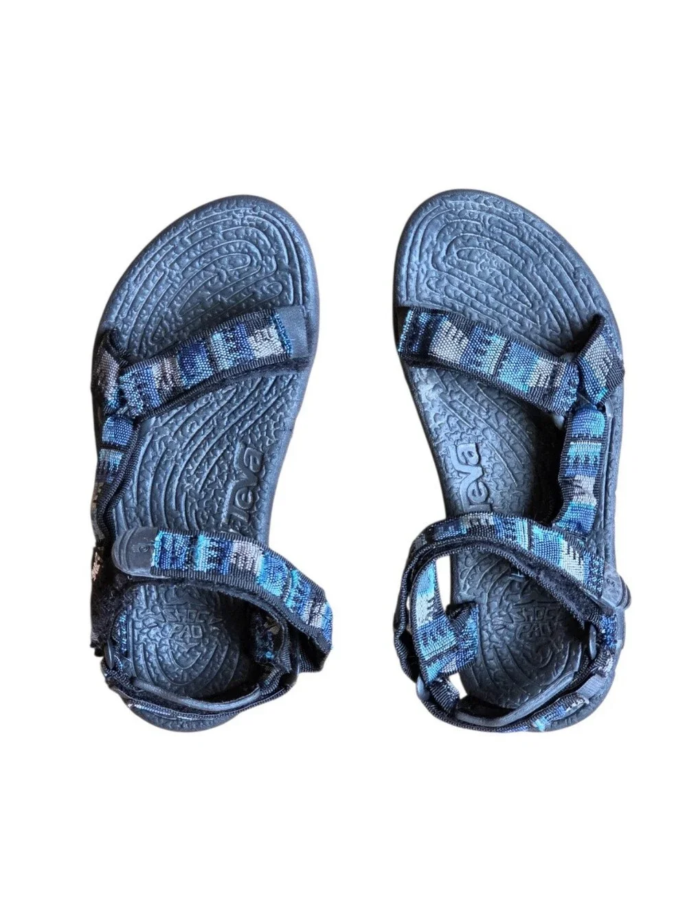 Teva Terradactyl Sport Sandals Blue Aztec Geo Strap Thick Tread Men's 9 Hiking